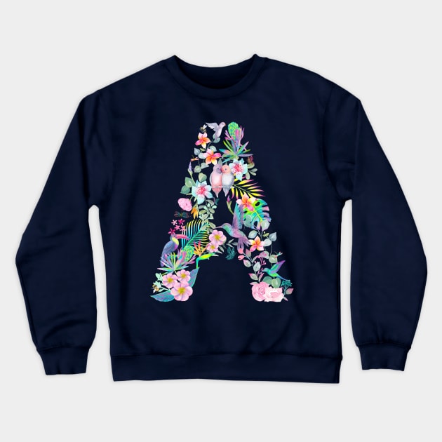 A - Decorative Alphabet Crewneck Sweatshirt by Gingerlique